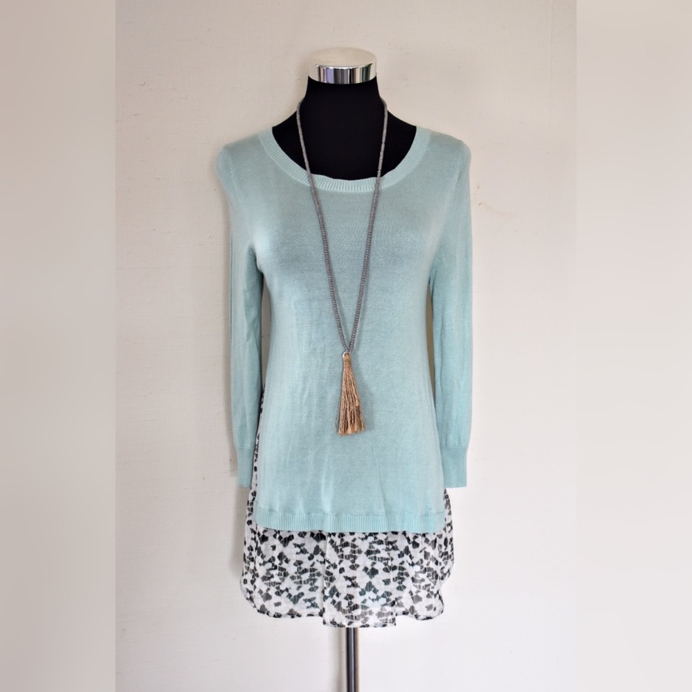 Aqua Blouse with under accents!